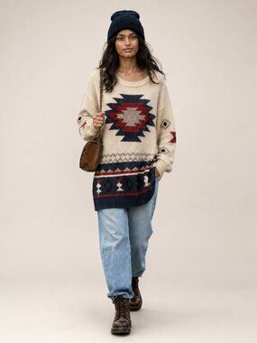 American Eagle Outfitters Southwestern Knit Sweater XL  Multi Color